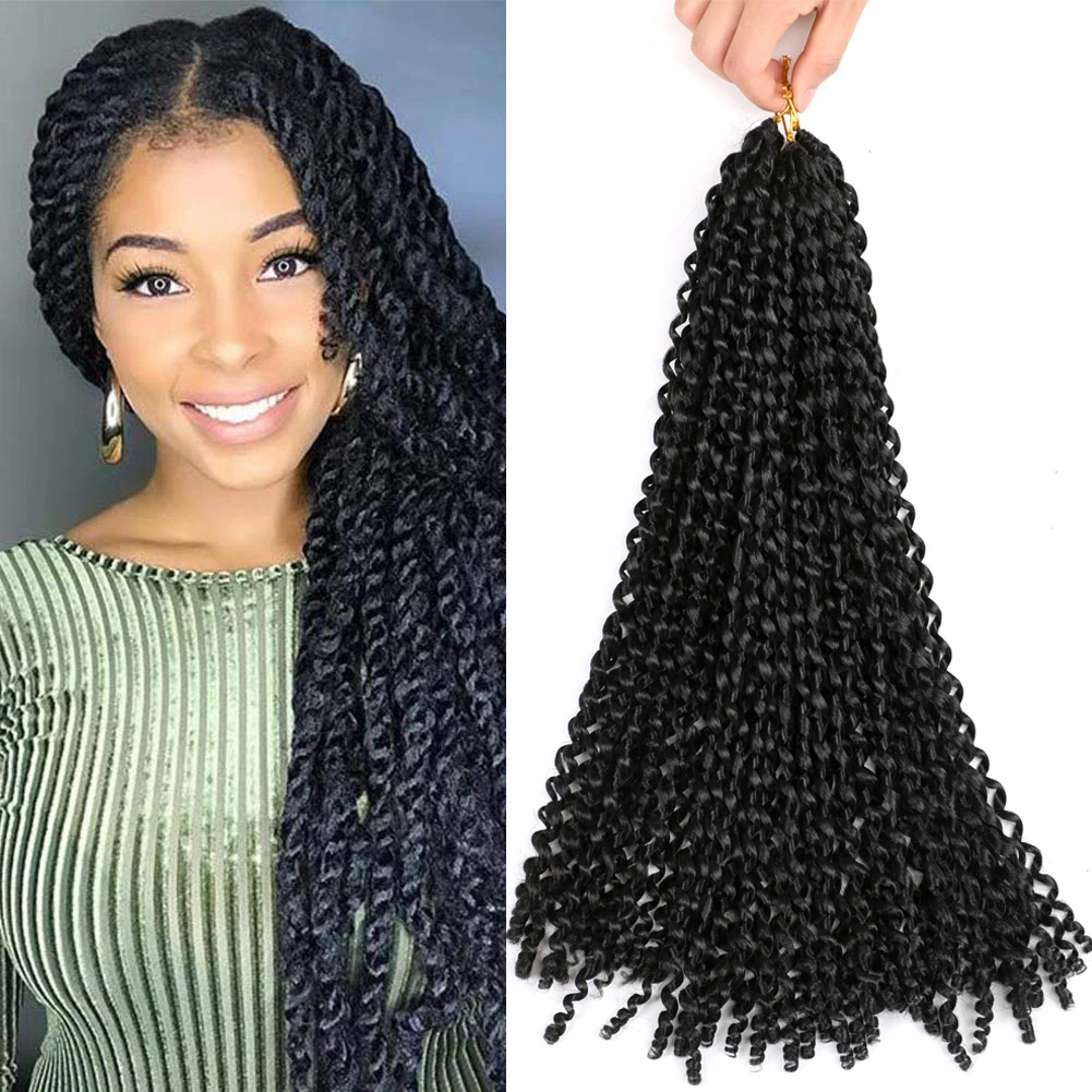 

Butterfly Locs Passion Twist Hair Synthetic 18Inch Spring Twist Crochet Braid Hair 22strands/Pack Hair Extension for Black Women