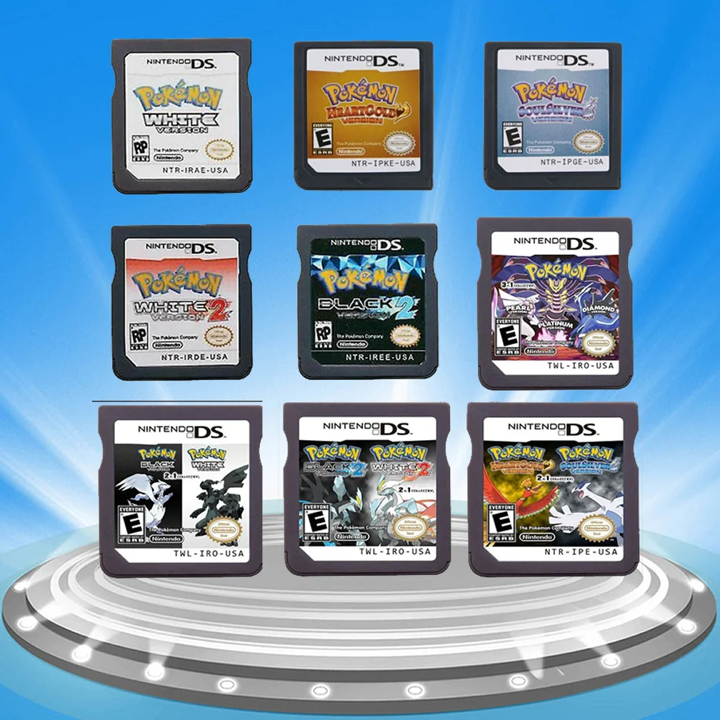 

Pokemon Ds Video Games Super Nintendo Cartridge Console Card Diamond HeartGold Black SoulSilver Pearl R4 Version for Nintendo Ds