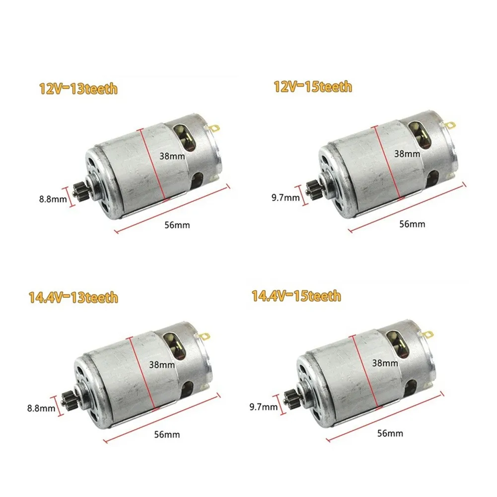 

DC RS550 Motor 13teeth/15teeth Replace For BOSCH TSR1080-2-LI GSR120LI 12V 14.4VMotor Diameter 38mm Length 56mm