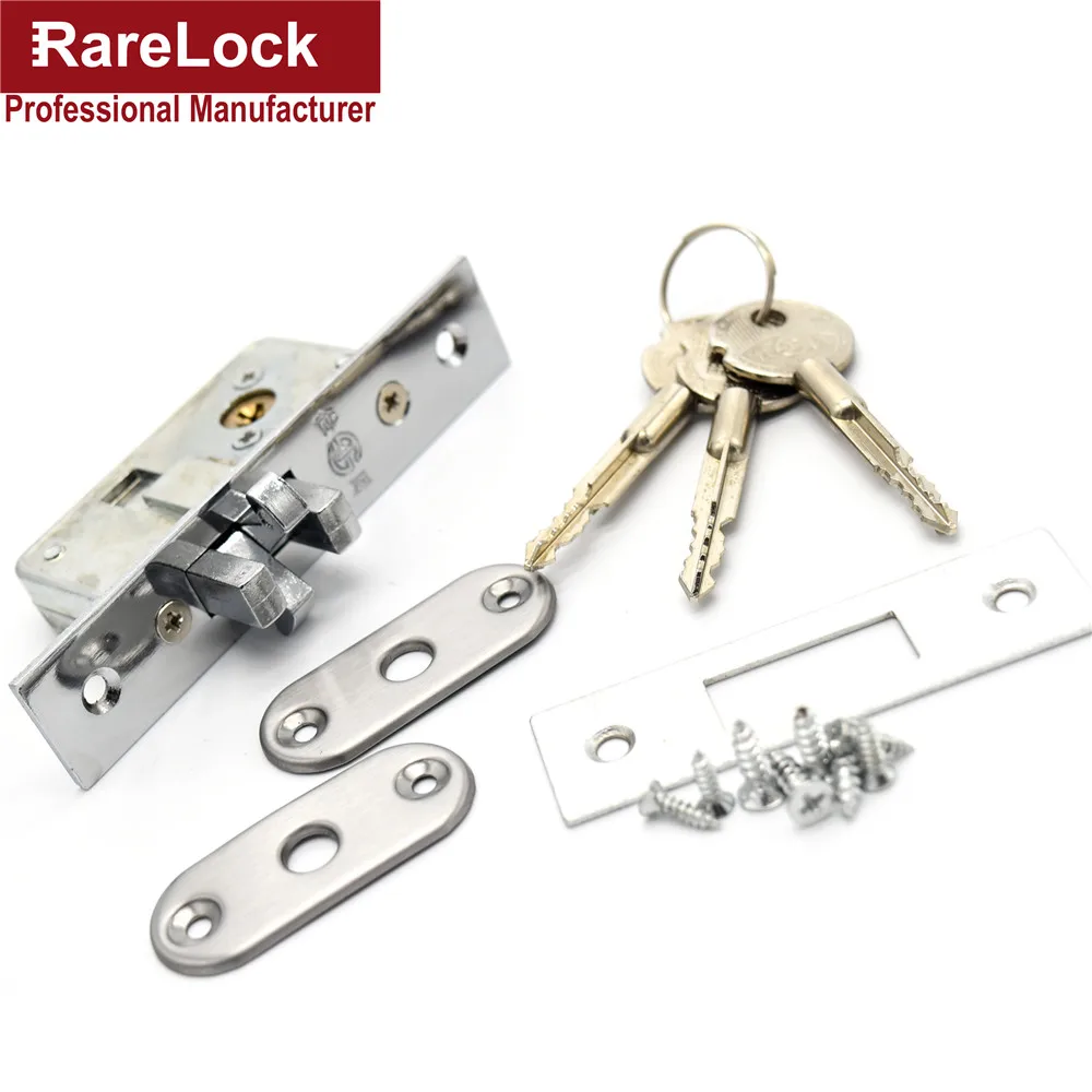 Rarelock скрытый раздвижной дверной замок с 3 ключами для спальни, ванной комнаты, аксессуары для деревянных дверей дома DIY MMS232 dd