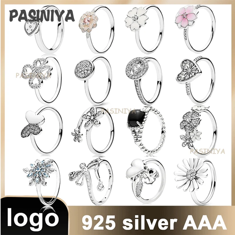 

R10 2021 Damen Vielfalt Blumenring 925 Sterling Silber Roségold Hochwertiger Luxus Schmuck