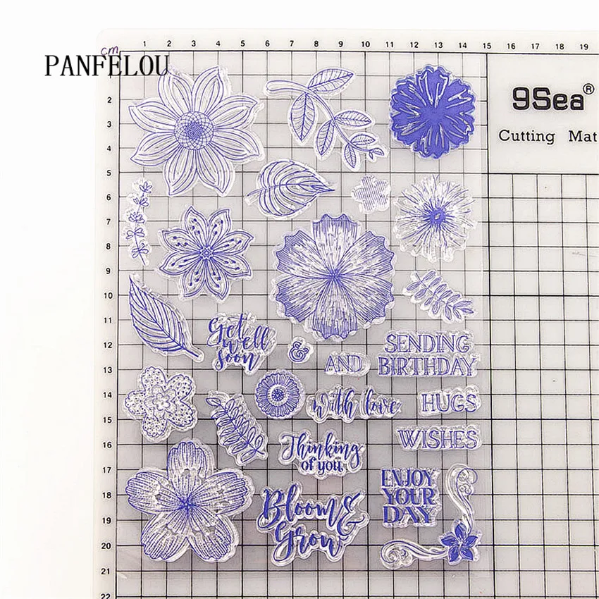 Прозрачный силиконовый штамп PANFELOU 15x21 см с изображением пригласительных