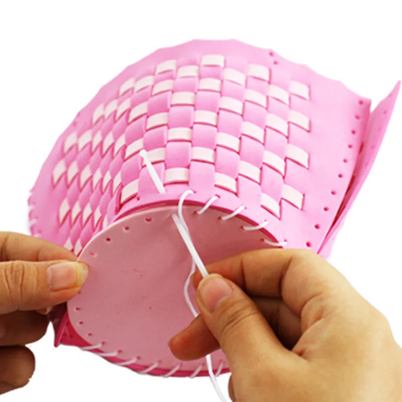 1Pc EVA Handmade Woven Paste Basket Childen Toy DIY Handicrafts Girl Gifts Sticky Kindergarten Material Kids Crafts Toys | Игрушки и
