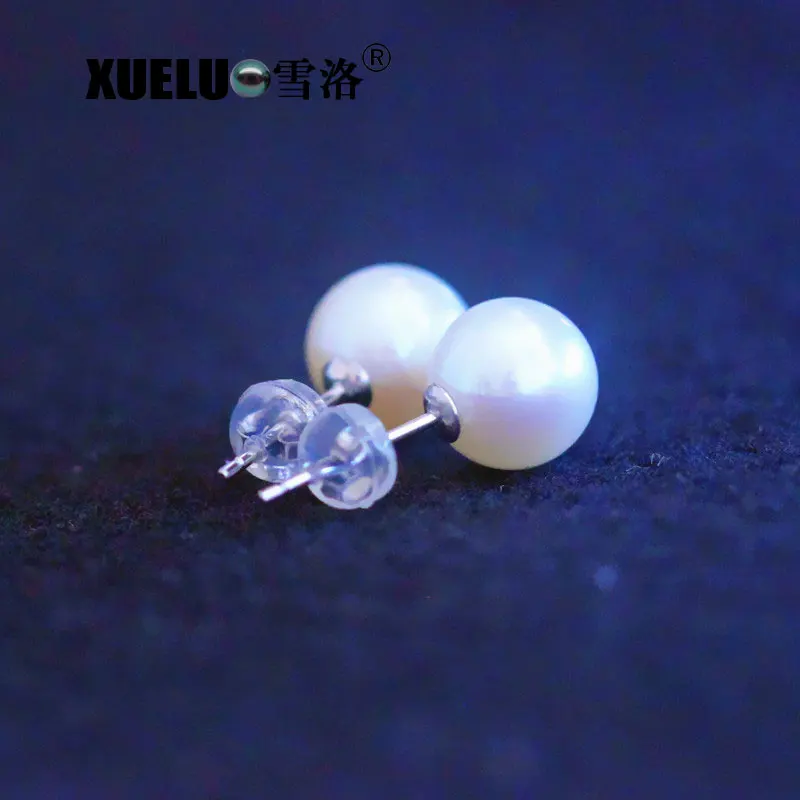 XUELUO 925 пробы AAA высококачественные идеальные круглые серьги гвоздики с