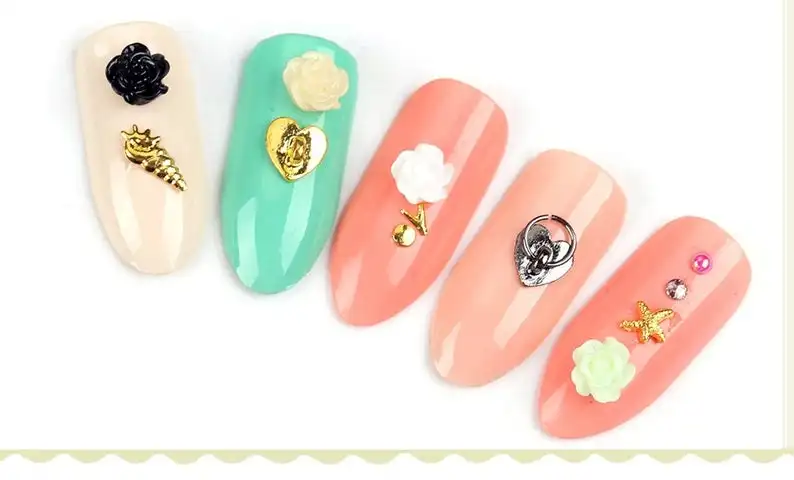 MAFANAILS 1000 шт./лот дизайн с белыми розами украшения для ногтей полимерные шпильки