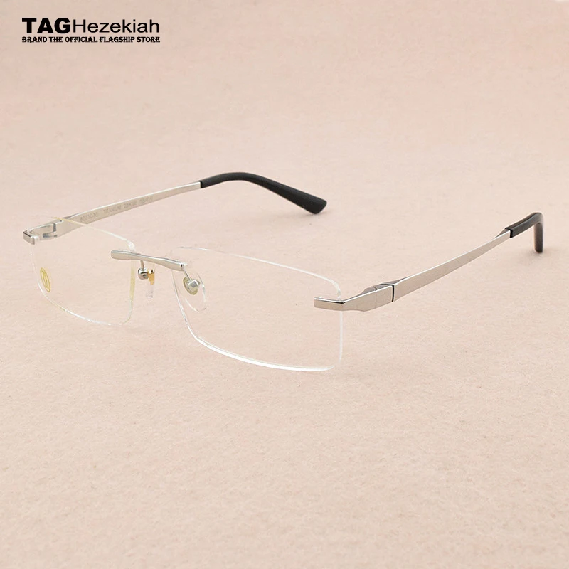 Квадратные бескаркасные титановые очки мужские Оптические оправа для женщин и