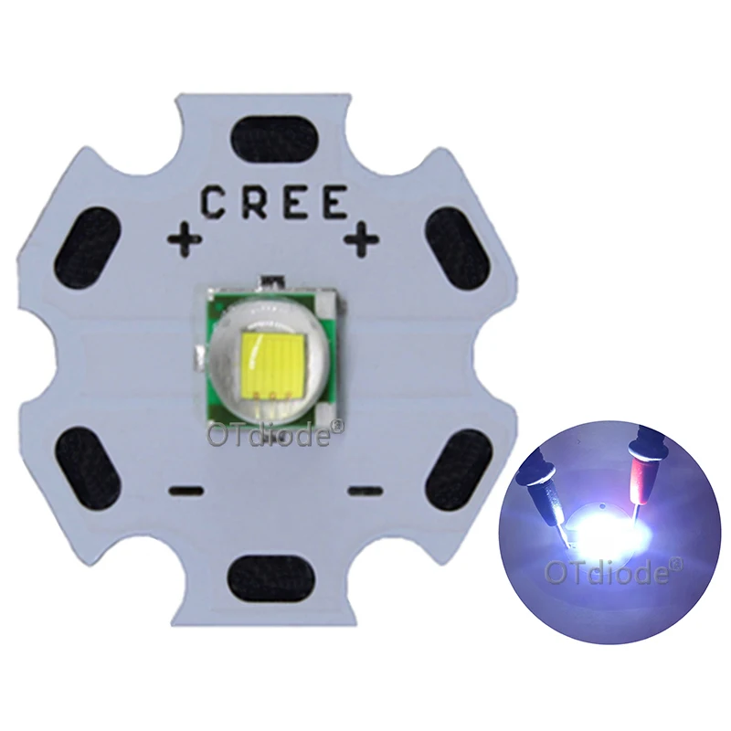 Cree XML XM-L T6 10 Вт высокой мощности Мощность светодиодный излучатель холодный белый диод 16/20 мм PCB+ 17 мм/22 мм DC3.7V 12V EL драйвер