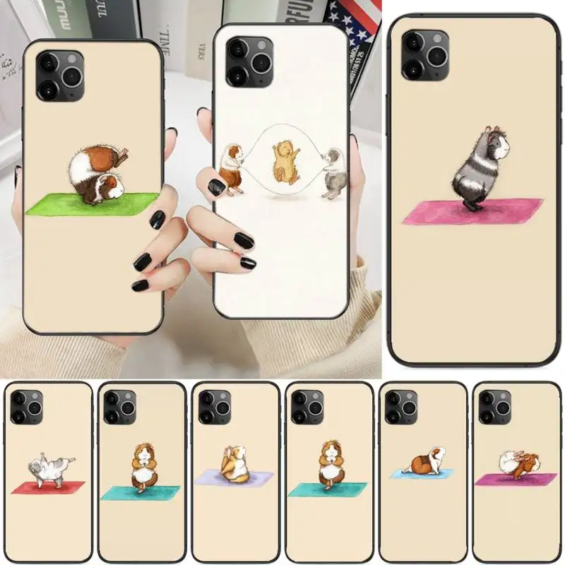

Guinea Pig Yoga Pose Soft Cover Phone Case For Iphone 6 6s 7 8 Plus XR X XS XSmax 11 12 Pro Mini Max