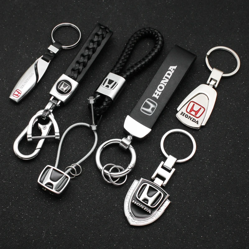 1 шт. автомобильный Стайлинг брелок металлический + кожаный для ключей Honda CRV HRV City