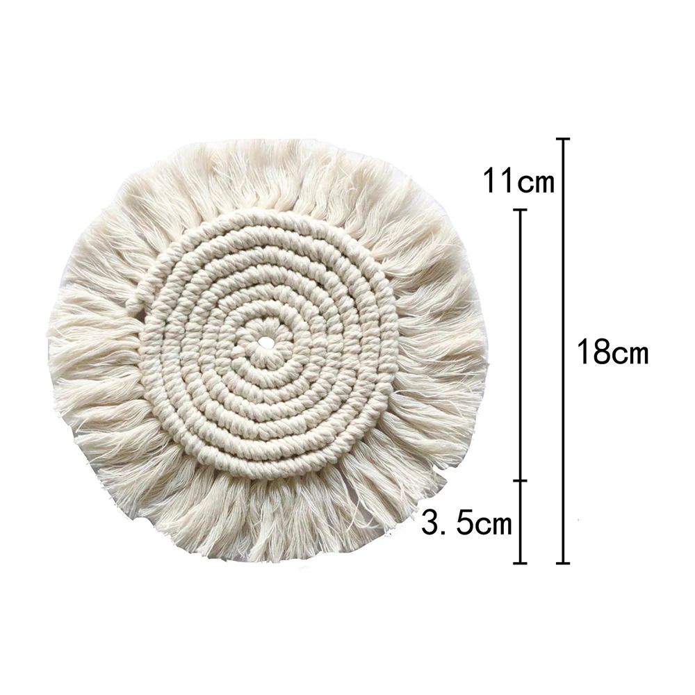 

Northern Europe Macrame Oval Cup Pad Bohemia Tablecloth Table Mat Handmade Cotton Braid Decoration Dinning Table Kitchen Tools