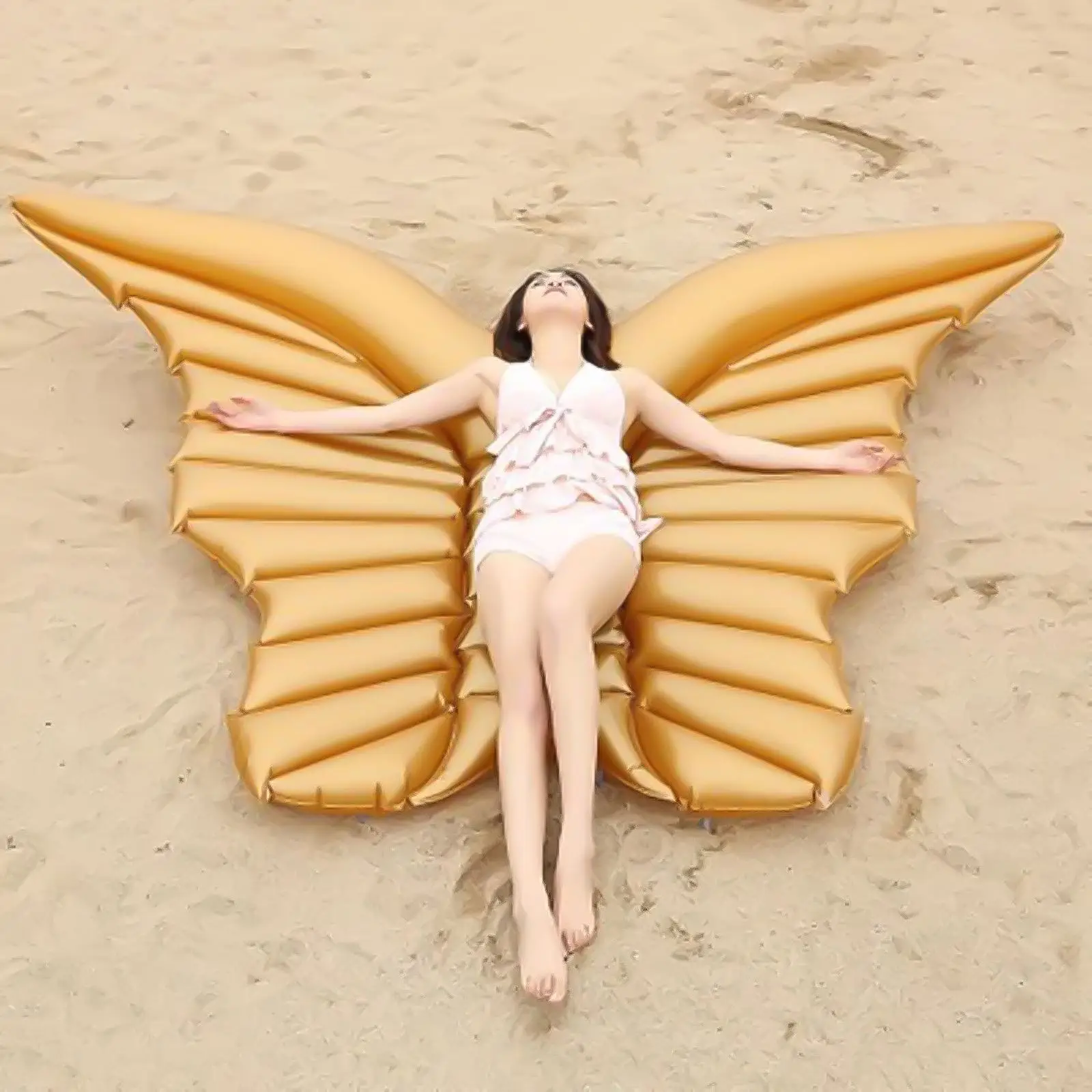 

Надувное плавающее кольцо с крыльями ангела, легкая быстрая установка, портативное мягкое Крепление-бабочка для кровати, для бассейна