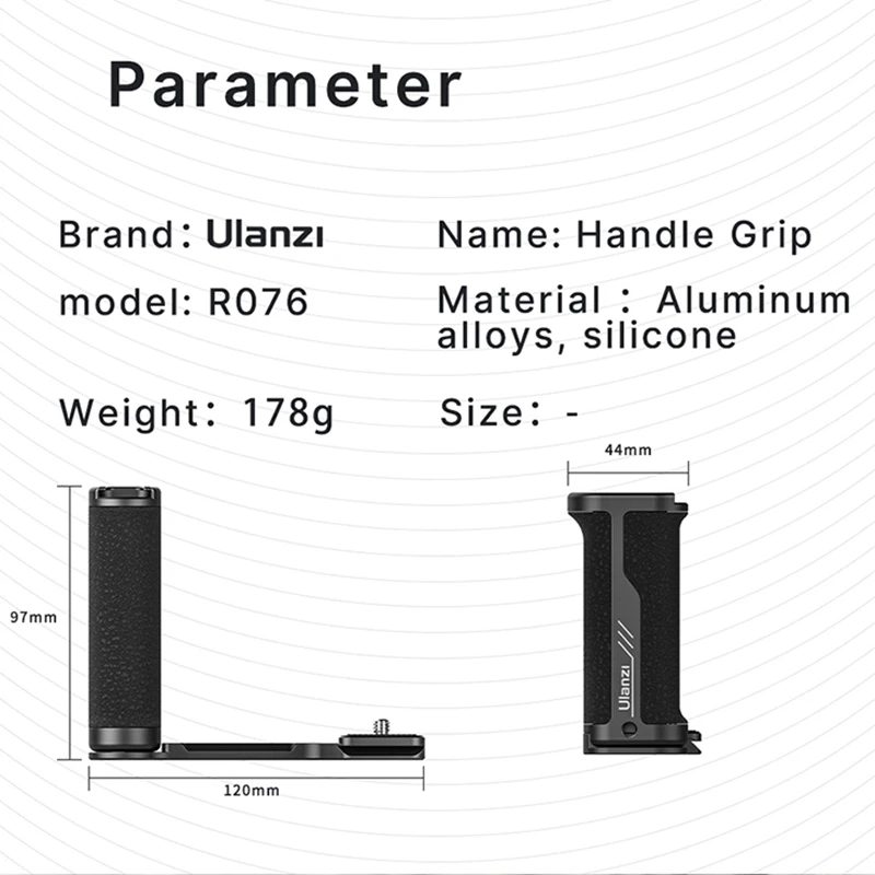 

Ulanzi R076 Phone Flexible Handle Adjustable Film Maker Grip Stabilizer Handheld Mount Compatible Arca-Swiss Tripod