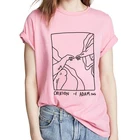 Футболка женская летняя с забавным графическим принтом Микеланджело, повседневный топ с коротким рукавом, уличная одежда в Корейском стиле, в стиле Харадзюку