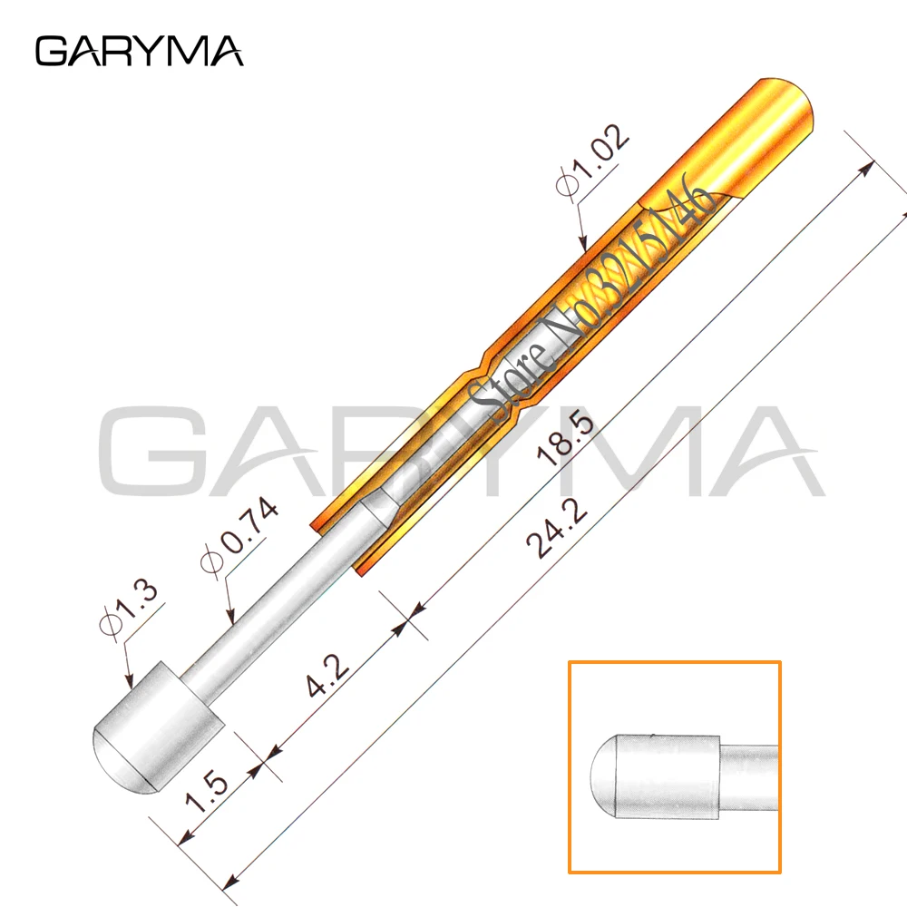 100 шт. в упаковке диаметр 1 3 мм Длина штифта для теста на пружину 24 2 пружина хода: 120