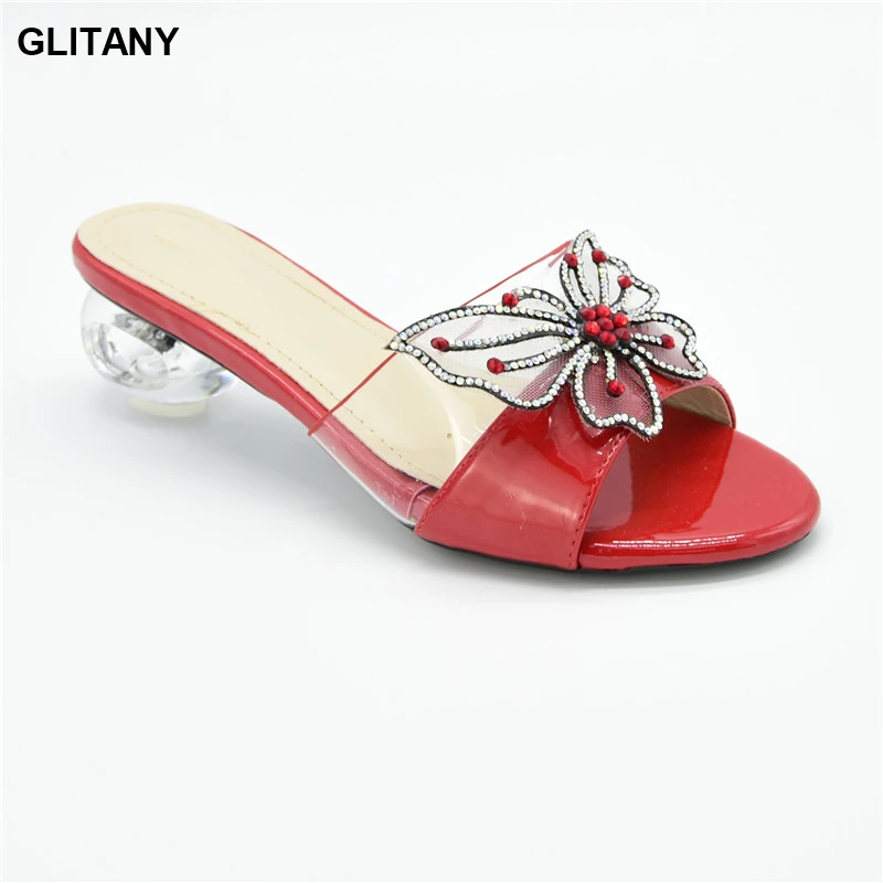 

Special Arrivals Wedding Red Color Nigeriain Shoe Simple Party Prom Summer Elegant Fashion Casual Shoes Women Sandals Plus Size