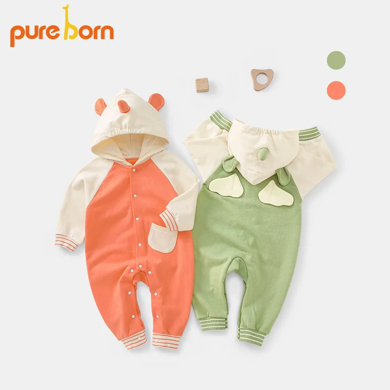 

Комбинезон для новорожденных, с капюшоном и длинным рукавом