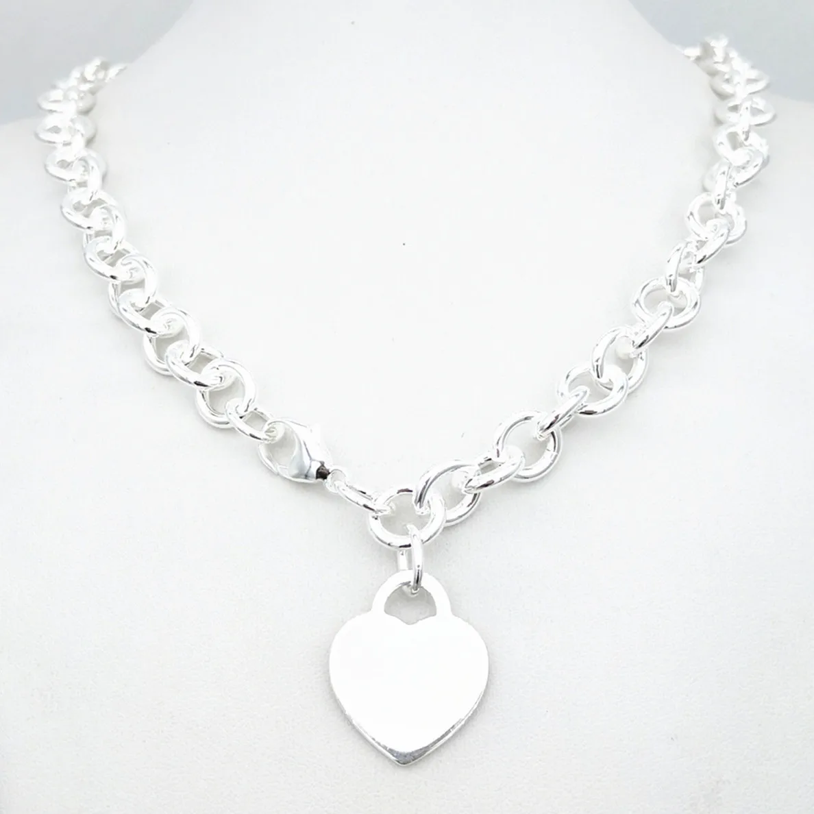 

The classic SS925 sterling silver heart drop O glyph necklace jewelry lovers personality fashion accessories Christmas gifts