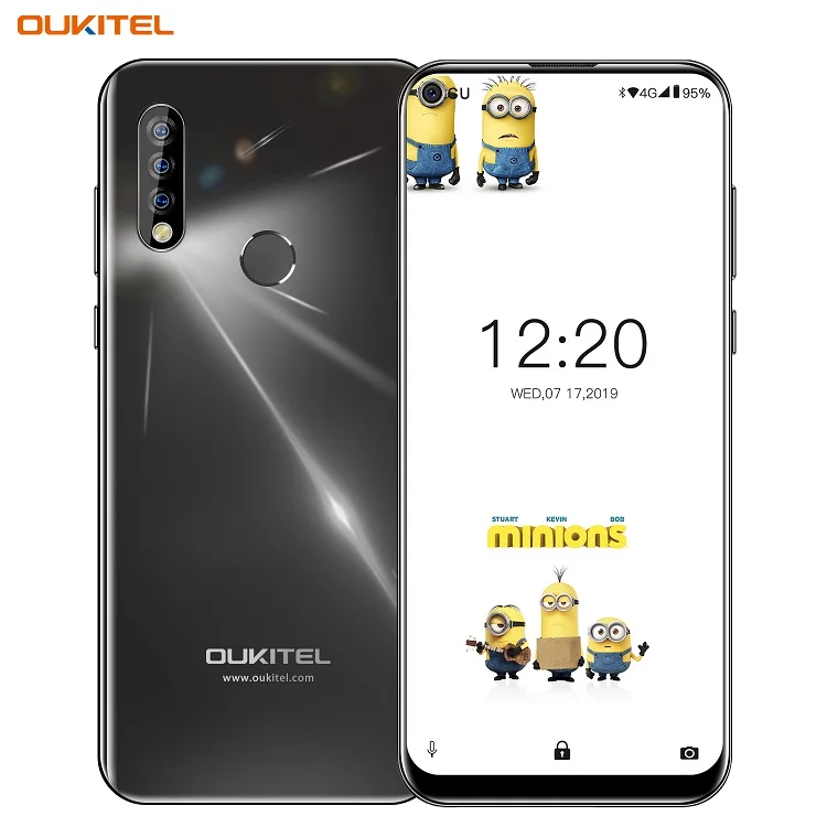Черный Смартфон OUKITEL C17 6,35 ''с тройной камерой MT6763, четыре ядра, Android 9,0, 3 ГБ, 16 ГБ, распознавание лица, отпечаток пальца, 4G, мобильный телефон, 3900 мА/ч - Цвет: Черный
