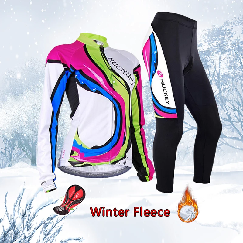 

Free Shipping Women Winter Cycling Jersey Set 2022 Thermal Fleece Bike Clothing MTB Skinsuit Female Bicycle Clothes Uniform Kit