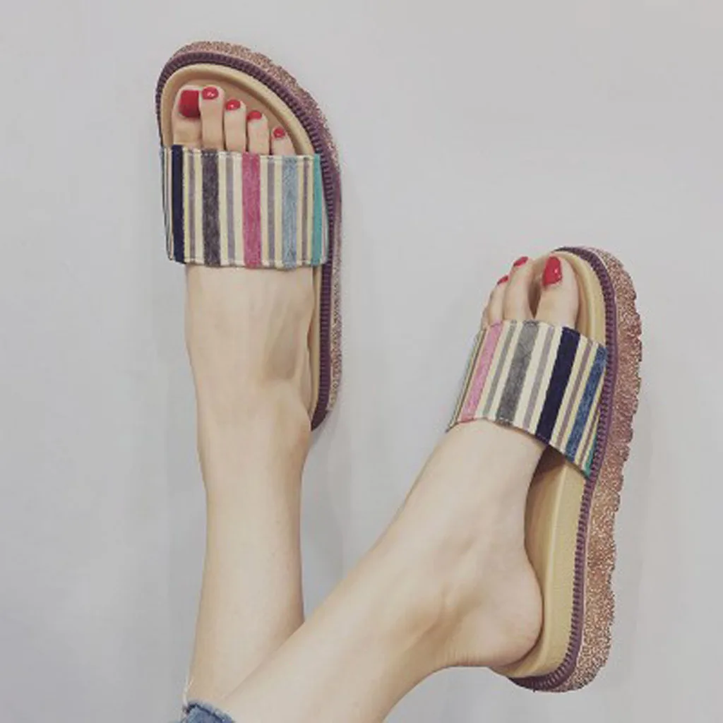 SAGACE/женские летние тапочки с открытым носком удобные нескользящие на танкетке