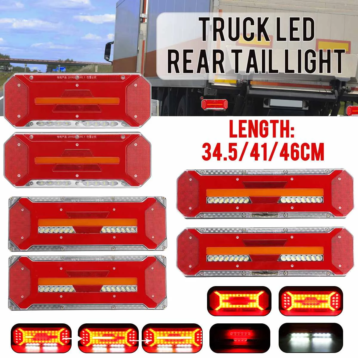 

Светодиодный задсветильник для грузовика, 2 шт., 24 В, 60 светодиодов, стоп-сигнал, указатель поворота, задний фонарь для прицепа, фургона, лодки...