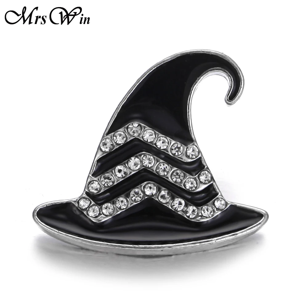 6pcs/lot New Snaps Jewelry Rhinestone Flower Round Black 18mm Metal Snap Button Fit DIY Leather 18MM Bracelet Bangle | Украшения и