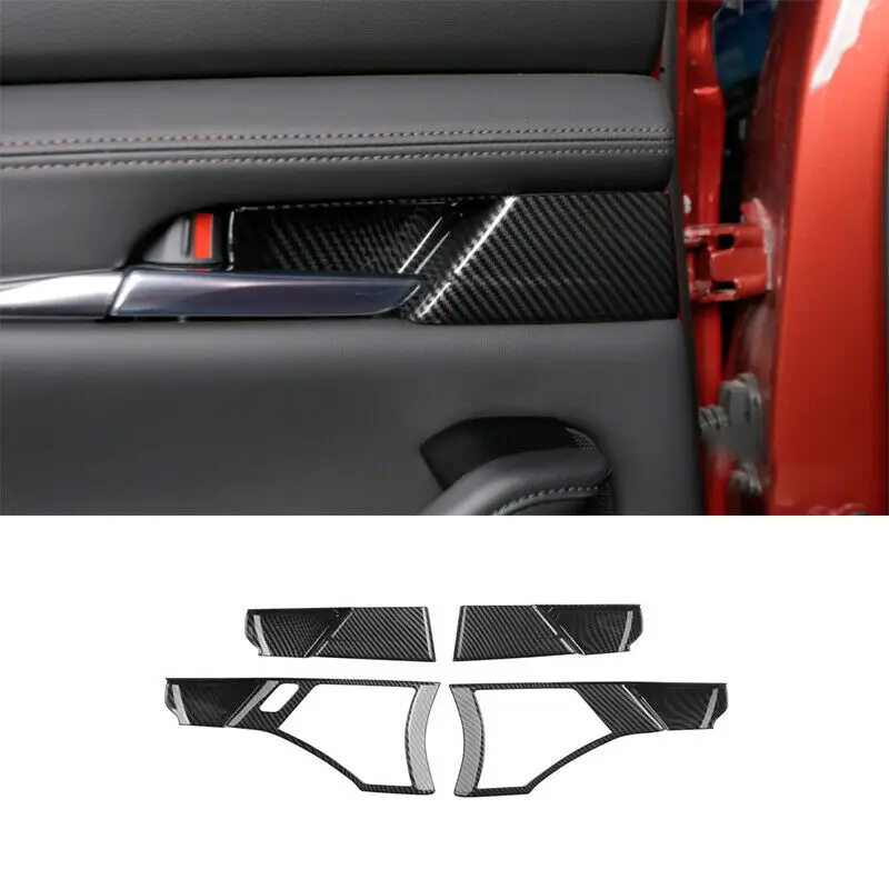 

Fit For Mazda 3 Axela 2020-2021 Carbon Fiber Inner Door Handle Bowl Frame Trim car modification