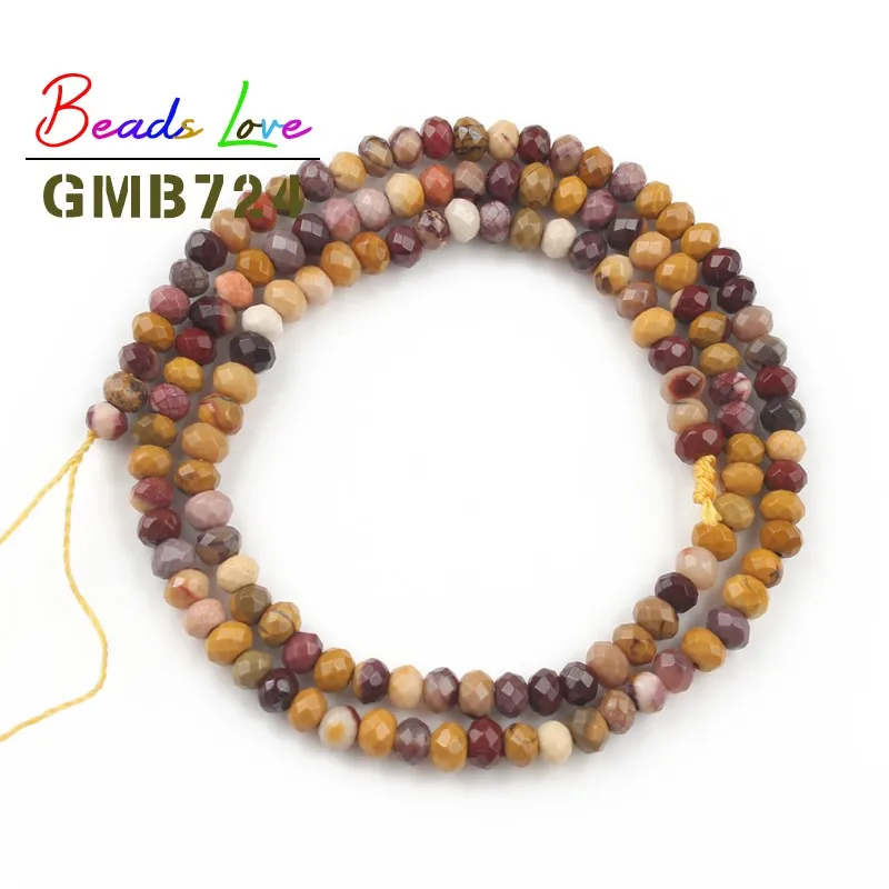 

Natural Faceted Round Flat Mookaite Stone 2*4mm Loose Spacer Beads For Needlework Jewelry Making Diy Bracelet Necklace 15 Inch