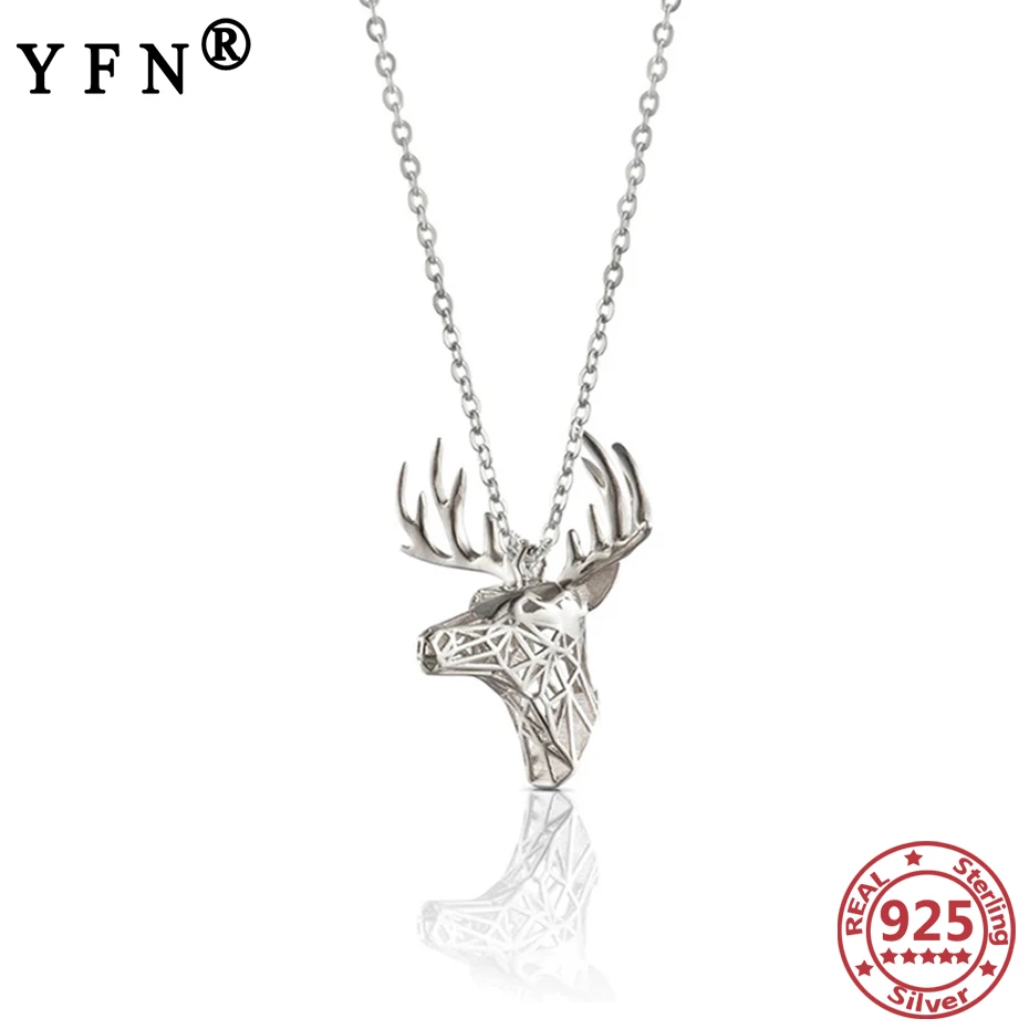 

Цепочка женская из серебра 925 пробы с подвеской в виде головы оленя