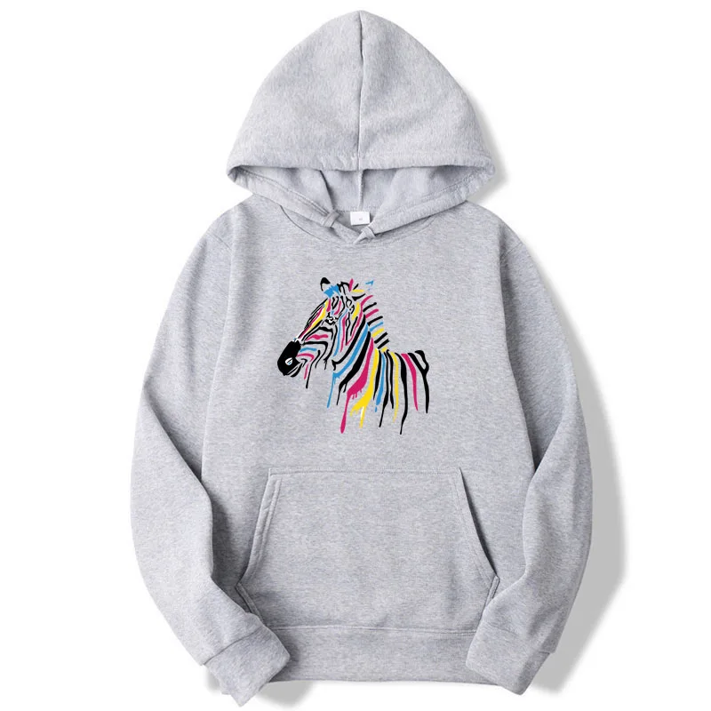Толстовка мужская с принтом зебры модный брендовый свитшот из смесовой хлопка