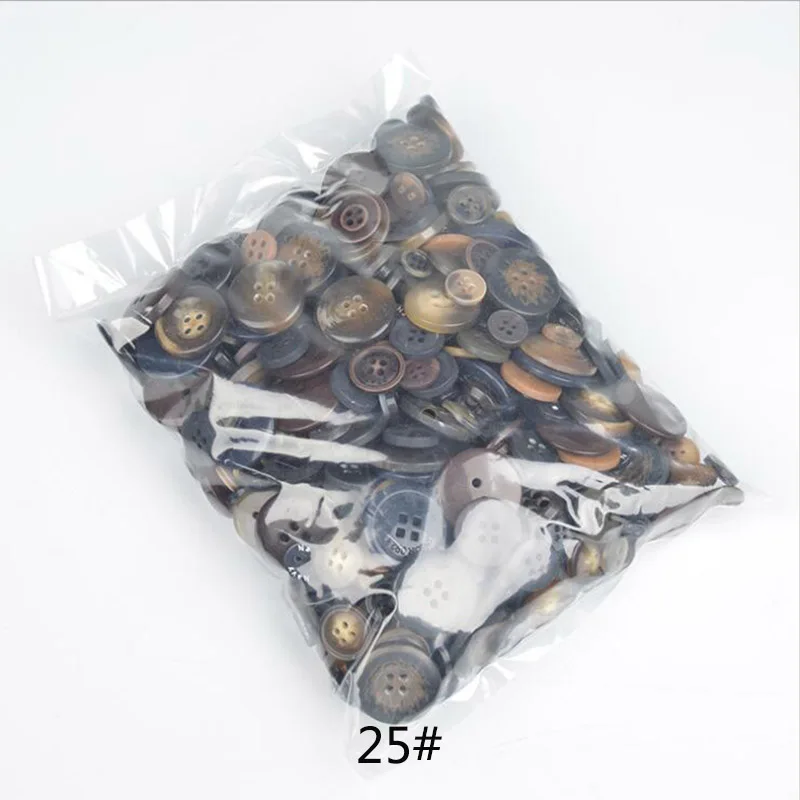 25 dark mixed 600 шт./лот L/M/S Смешанная загрузка смолы кнопка швейные пуговицы ремесла для DIY скрапбукинга детская одежда пуговицы - Цвет: 25 dark mixed