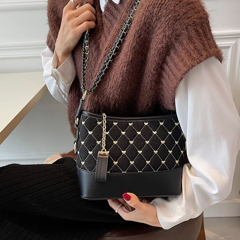 

Niche Design Handbags 2021 New Fashion Rhombus Chain Bag Autumn and Winter High Sense of Cross-body Stray Bag