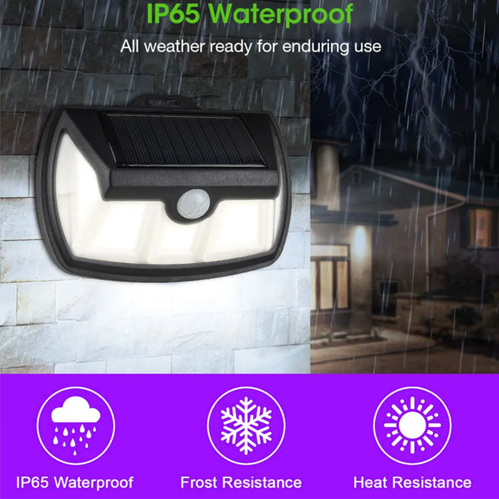 

Светодиодная лампа на солнечной энергии с пассивным ИК датчиком движения, уличный водонепроницаемый энергосберегающий настенный светильн...