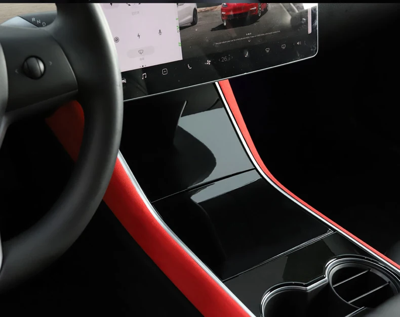 LUCKEASY автомобиль Fip мех центральный контроль боковая защита для Tesla модель 3- защита боковой край пленка протектор наклейки
