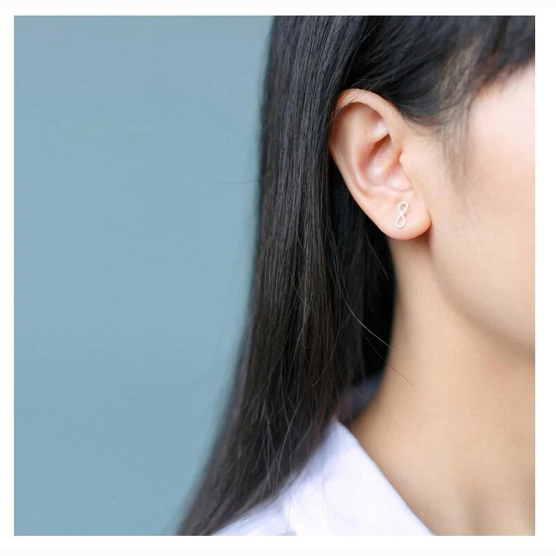 Женские серьги пусеты Trustdavis маленькие из настоящего серебра 925 пробы с