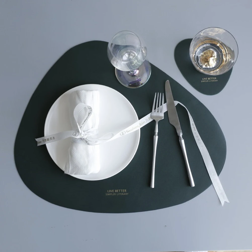 

European-Style Leather Placemat With Waterproof, Oil-Proof And Thermal Insulation Table Mat For Household And Restaurant Use