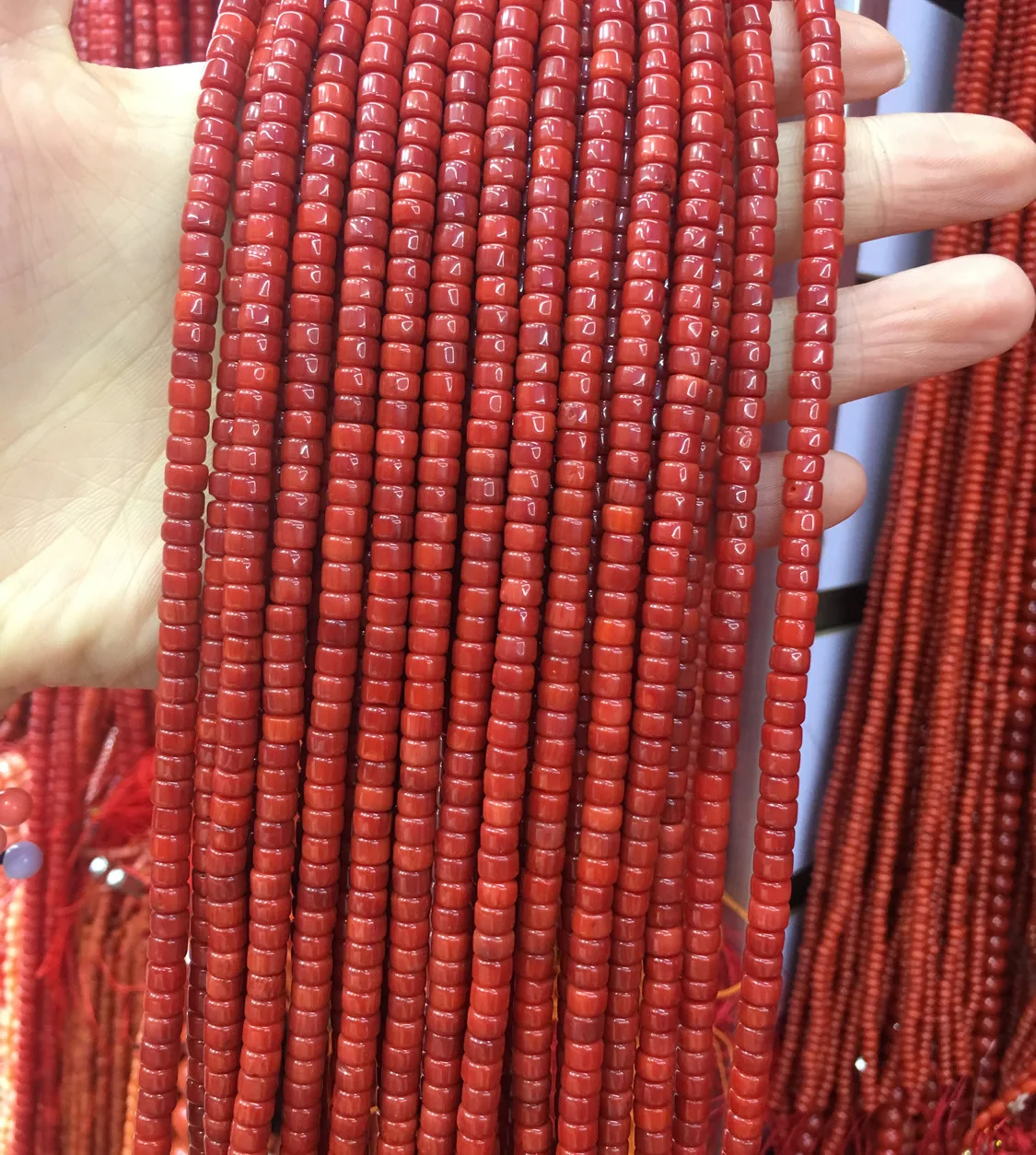 

Column shape Natural Stone coral beads loose beads isolation beads DIY for bracelet necklace semi-finished loose beads 3X5MM