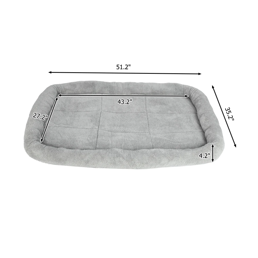 

51" Large Size Pet Dog Bed Pet Mat Pad Gray