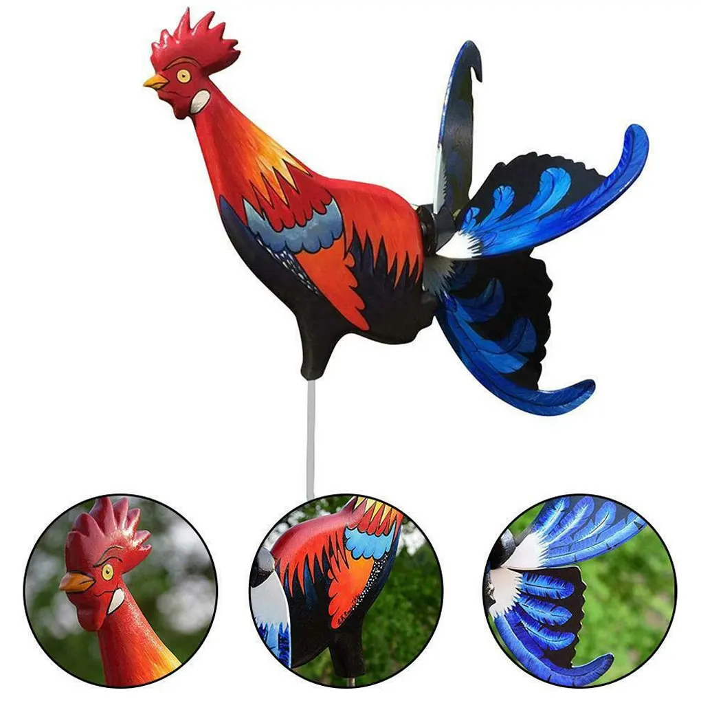 

Rooster Windmill Garden Courtyard Farm Decor Waterproof Yard Statue Vivid Sculpture Garden Decoration Jardin Dropshipping