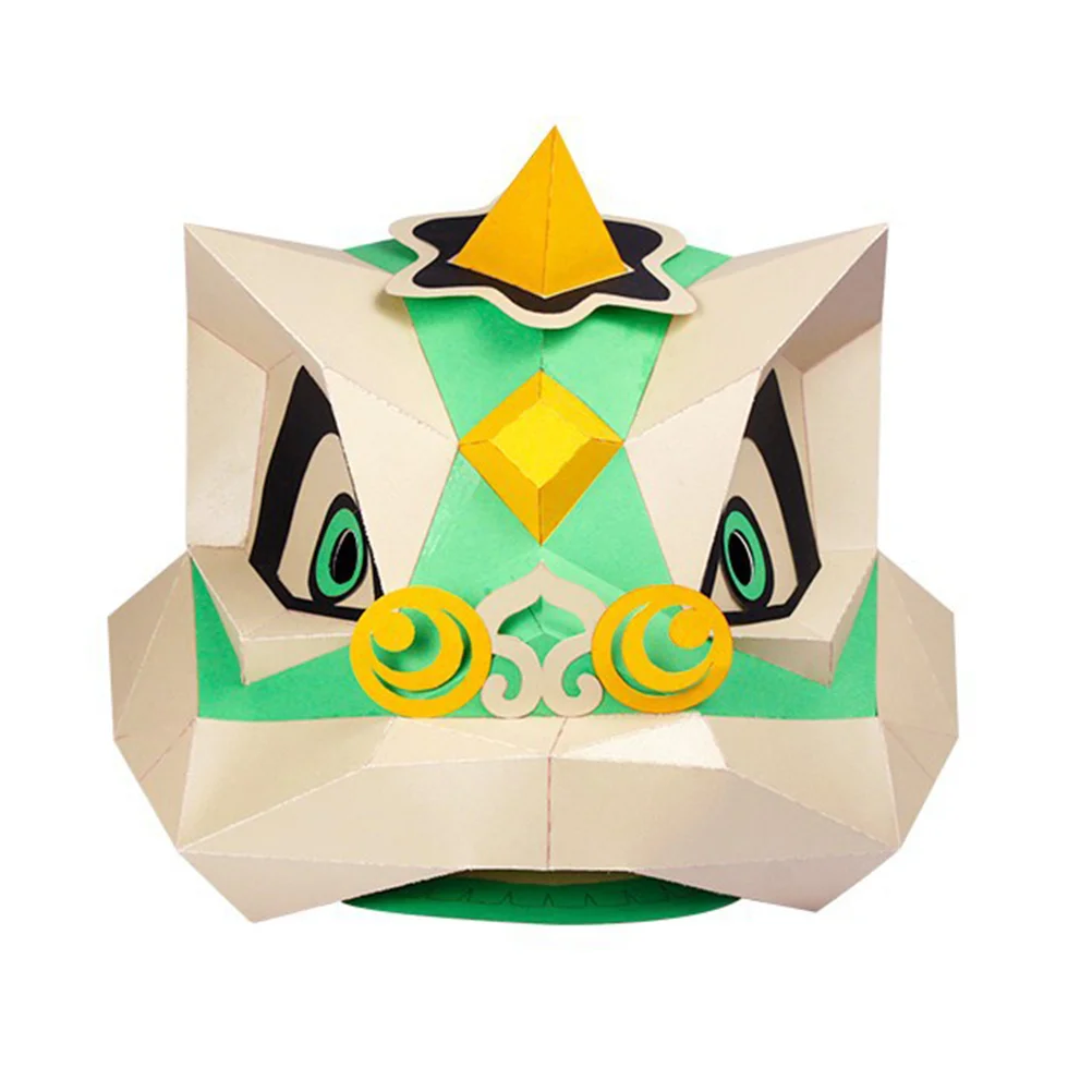 

1 Set Chinese Lion Head Headgear 3D Paper Mask Lovely Cosplay Prop DIY Mask
