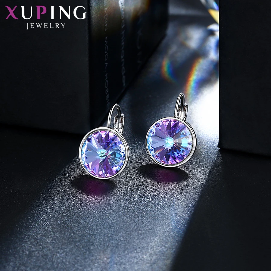 Xuping стильные элегантные блестящие серьги-кольца с кристаллами от Swarovski Подарок на годовщину для женщин девочек M99-20641