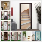 Самоклеящиеся наклейки на дверь и лестницу, ПВХ Стикеры для обновления дверей, съемные художественные Переводные картинки, домашний дизайн
