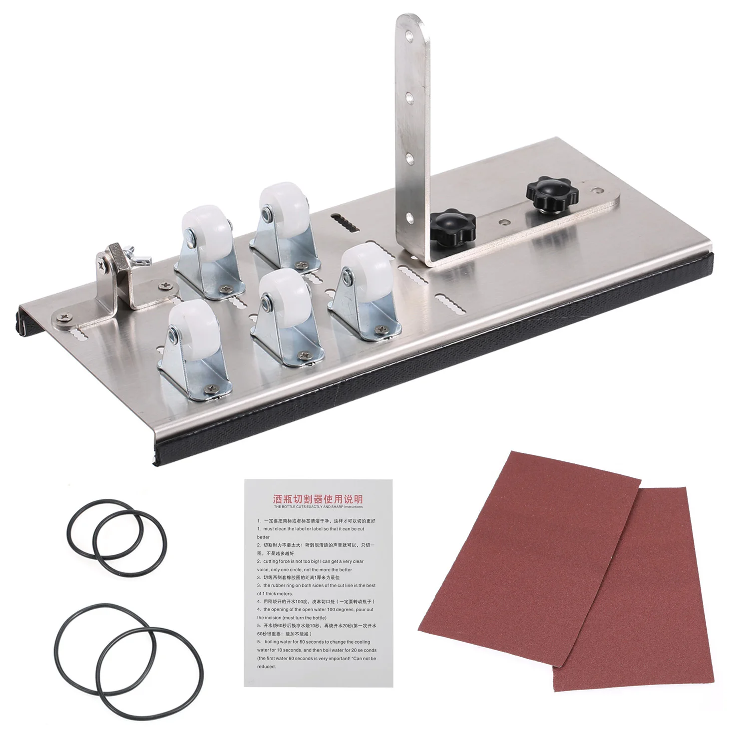 

New Portable Wine Beer Bottles Crafts Five Wheels Cutting Machine Glass Bottle Cutter Stainless Steel DIY Tool