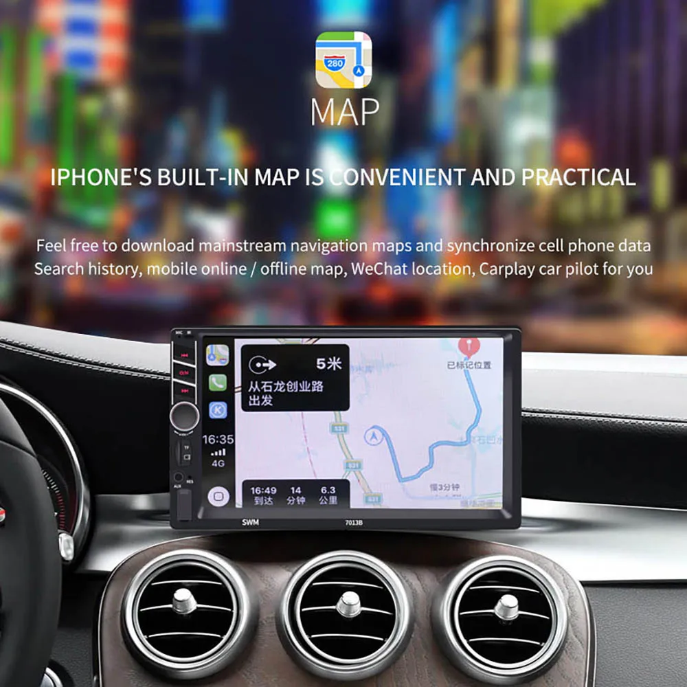 Автомагнитола AMPrime 2 din 7 дюймовый плеер MP5 с сенсорным цифровым дисплеем Bluetooth