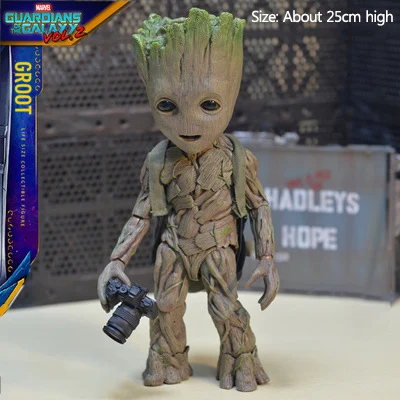 Bag-Camera-Groot Strongwell ежедневное платье Детская кукла Грут Cos дерево человек Милая модель игрушки Marvel стражи Грут фигурки Грут фигурка дети - Цвет: Bag-Camera-Groot