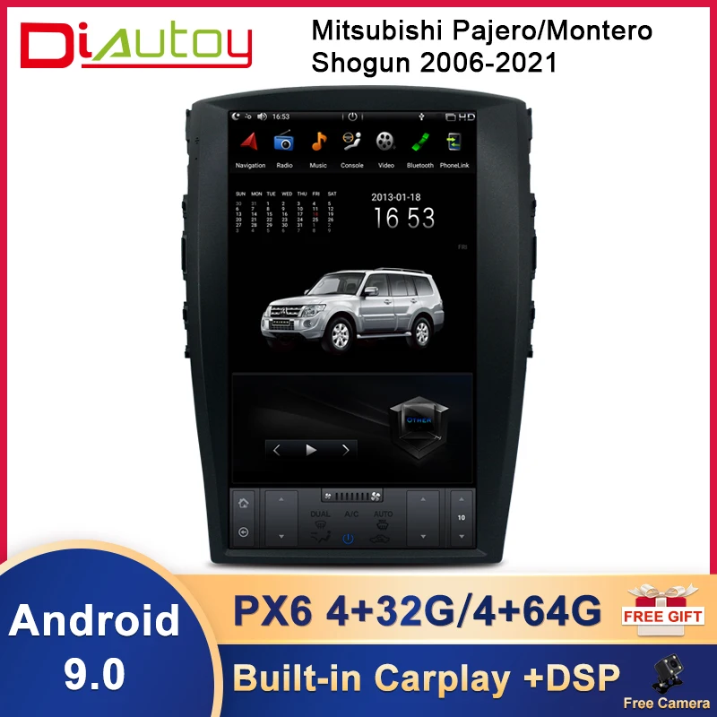 

Android 9,0 мультимедийный плеер для Mitsubishi Pajero 2006-2021 стерео Carplay радио головное устройство GPS навигация с Bluetooth DSP