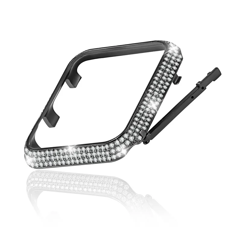 Сверкающий чехол с кристаллами и бриллиантами для apple watch series 5 4 3 2 1, металлический бампер, защитная рамка, чехол для iwatch 44/40/42/38 мм
