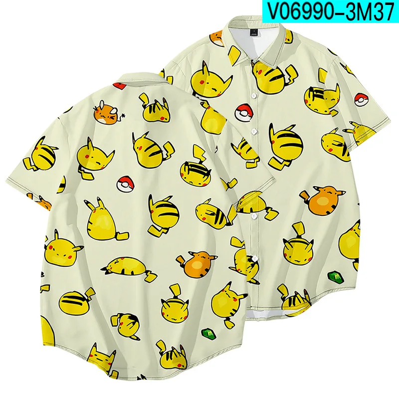 

Funny Tee Cute Kachu Men's T-shirt Summer Fashion Short Sleeve Stand Collar Printing Shirt Casual Streetwear Top T-shirt for Men