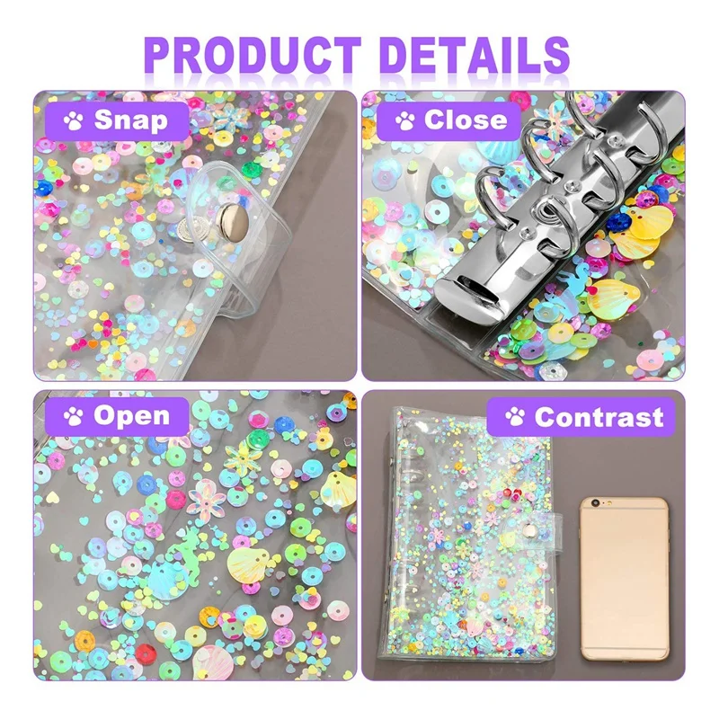 

2 Pieces A6 Transparent Soft PVC 6-Ring Binder Cover Notebook Binder Cover Round Ring Clear Binder Cover Protector