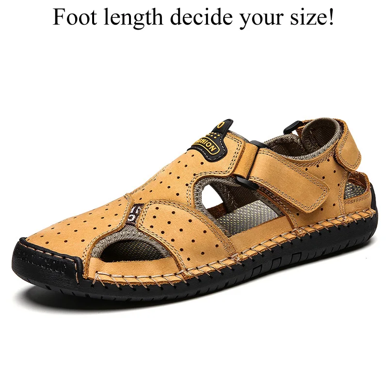 

Men Sandals Outdoor 2019 Summer Breathable Slip On Casual Sandals Hook Loop Large Size 48